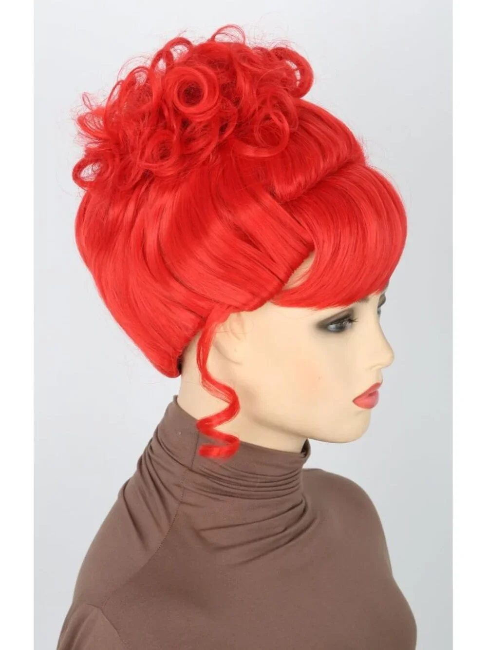 Women's Red 1 Short Cosplay Halloween Costume Wig With Necklace Earrings